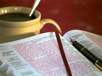 bible with coffee
