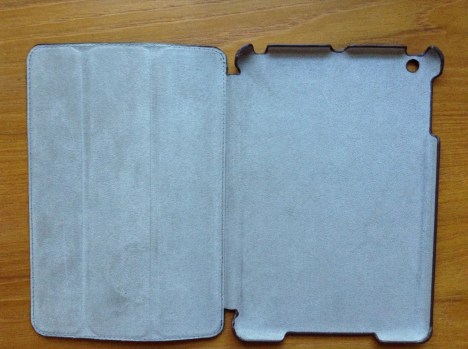 The inside of the case