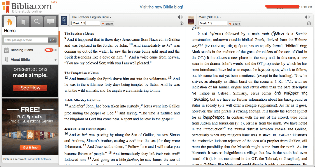 NIGTC Mark in Biblia