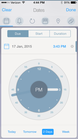 2Do Set Time for Task