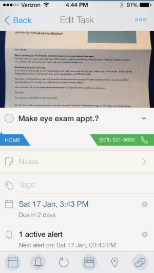 2do Task with Action and Attachment