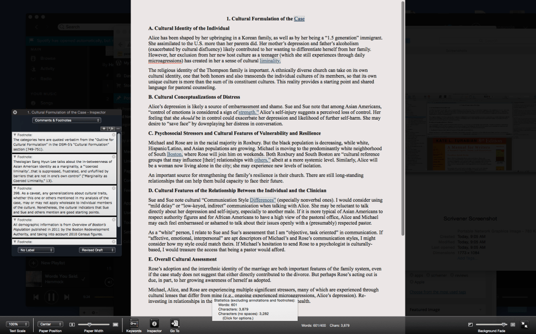 Scrivener Composition Mode