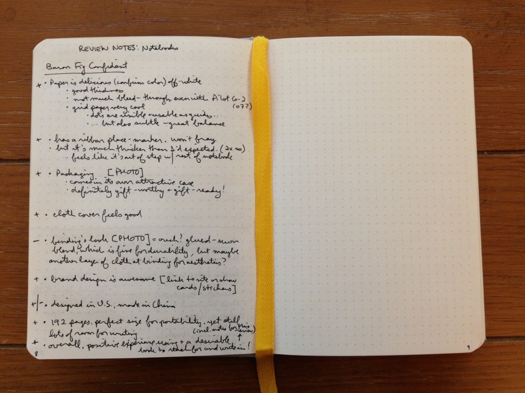 Baron Fig Confidant with writing