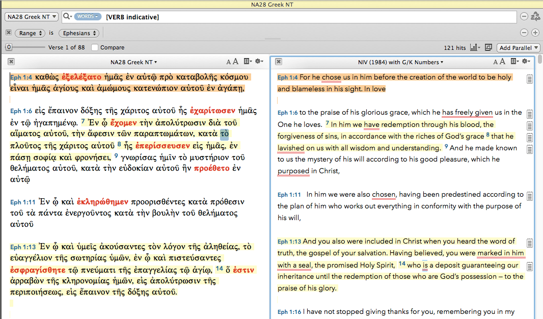Ephesians 1.1-14 Indicative Verbs