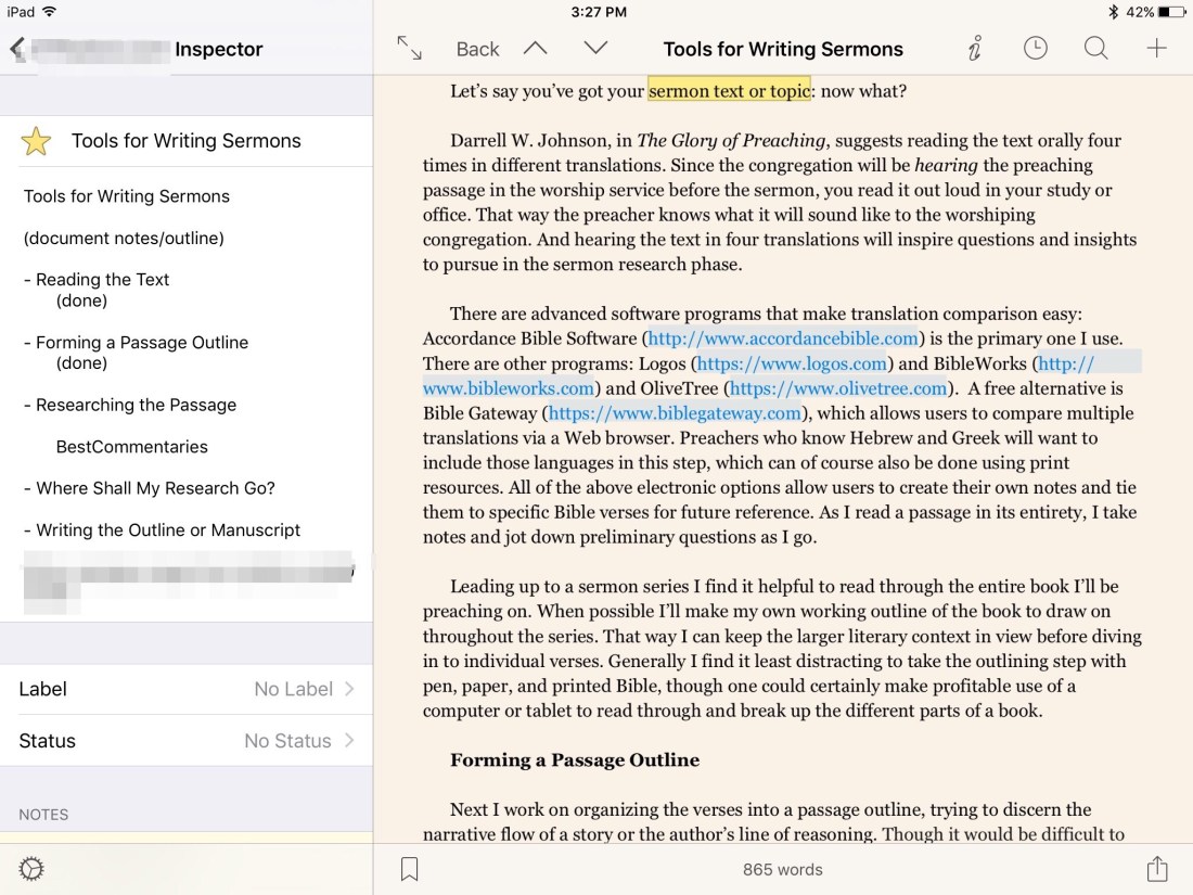Scrivener for iOS